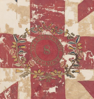 Centro de la Primera o Real Bandera, 8º Regimiento de Infantería, Ejército de Nizam, circa 1850 de Indian School