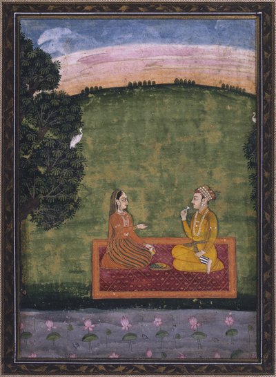 Pareja en un paisaje de Indian School