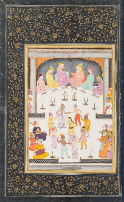 Derviches bailando ante un grupo de divinos musulmanes de Indian School