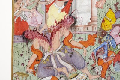 (detalle) Krishna parte al demonio Narakasura con su disco de Indian School