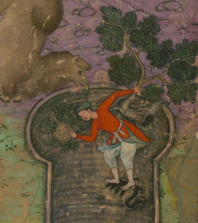 (detalle) de una ilustración de "Anv?r-i Suhayl?" de Indian School