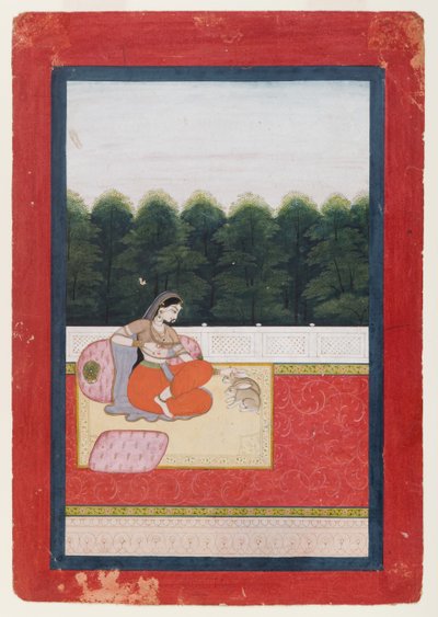 Dhanashri Ragini, página de una serie Ragamala, c.1790 o anterior de Indian School