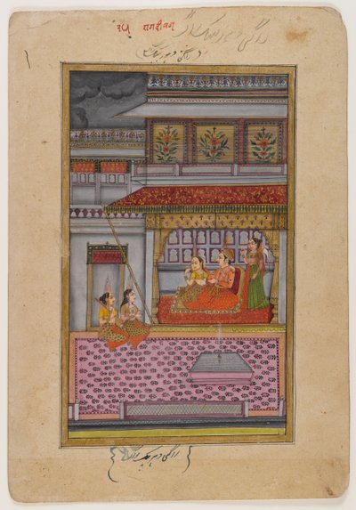 Dipaka Raga, página de una serie dispersa de Ragamala, c.1800 de Indian School