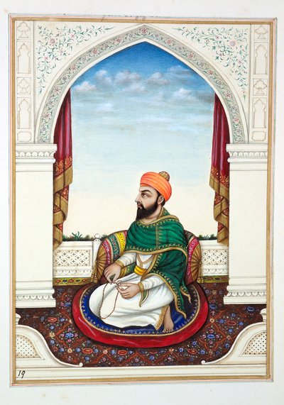 Fakir Syad Aziz-o-Deen, del Reino del Punjab, sus gobernantes y jefes, volumen I, un volumen de 27 estudios en acuarela por un artista indio no identificado, c.1840 de Indian School