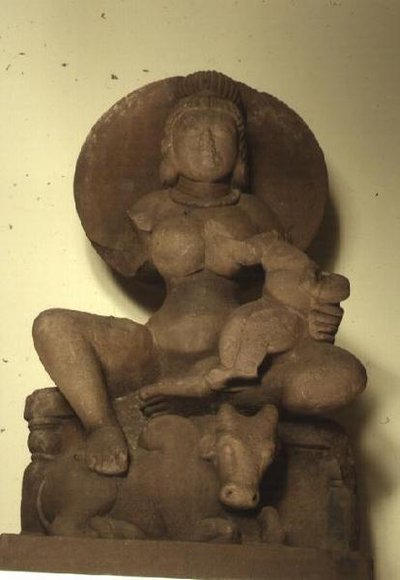 Figura de Parvati con su hijo, Skanda, Sagar de Indian School