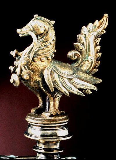 Remate de lámpara ritual independiente (bronce) de Indian School
