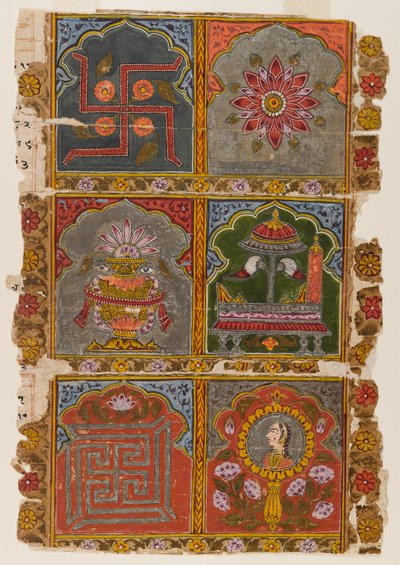 Fragmento de un Jain Vijnaptipatra, c.1725-1750 de Indian School