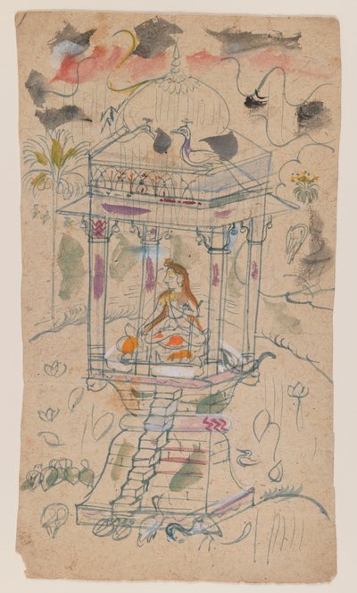 Gaunsmalar de Ganda Malhara Ragini, c.1850 de Indian School