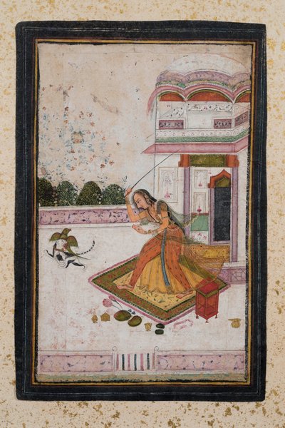 Niña persiguiendo a un gato de Indian School