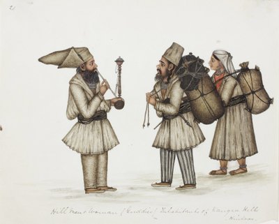 Hombres y mujeres de las colinas de Kangra (Guddies) Hindúes de Indian School