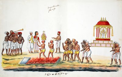 Ceremonia de caminar sobre fuego hindú de Indian School