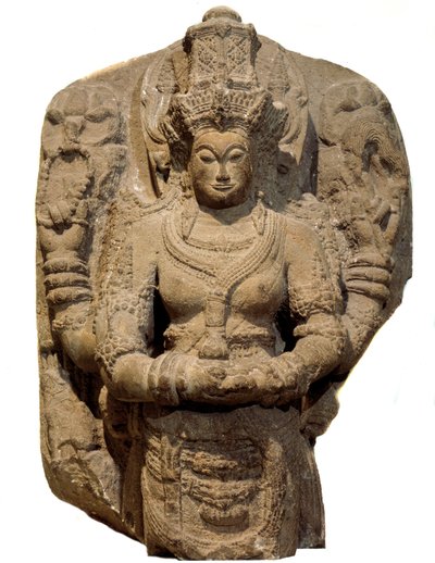 Hinduismo: estela dedicada a la diosa Devi. Siglo XV. De la isla de Java de Indian School