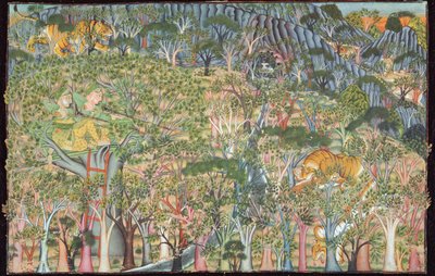 Umed Singh y Zalim Singh cazando un tigre de Indian School