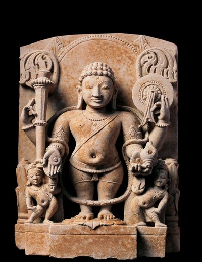 Arte indio: Divinidad Vishnu. Alto relieve. Siglo X. De Meerut de Indian School