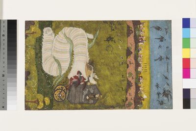 Isfandiyar ataca al dragón, c.1760 de Indian School