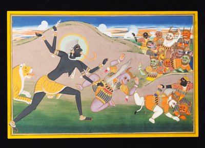 Kali matando demonios, c.1800-1820 de Indian School