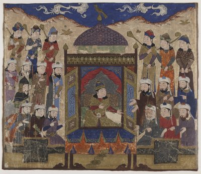 Khusraw Parviz sentado en el Takht-i Taqdis, c.1425-50 de Indian School