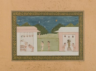 Krishna Robando Cuajada, c.1775 de Indian School