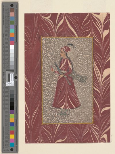 Dama Llevando un Pavo Real, Bijapur, c.1660 de Indian School