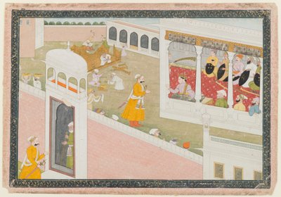 Hoja de una Serie Dispersa de Hamir Hath, 1800-1810 de Indian School