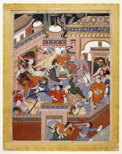 Liderados por Songhur Balkhi y Lulu el Espía, los Ayyars Degüellan a los Guardias de la Prisión y Liberan a Said Farrukh-Nizhad, 1557 - 1572 de Indian School