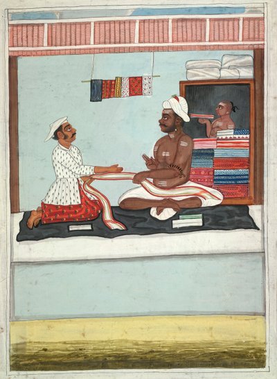 MS Add.Or.2531 Cloth Merchant, c.1800 (acuarela sobre papel) de Indian School