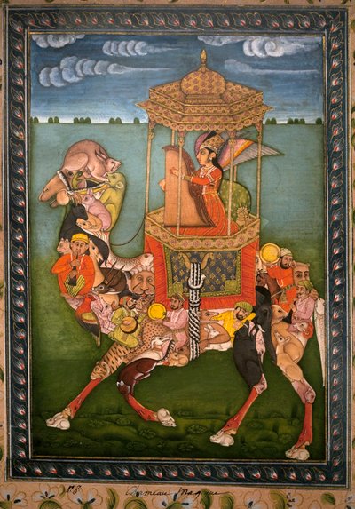 Camello mágico. Miniatura pintada, circa 1750, arte de Rajasthan y Pahari (India). Museo Nacional de Corea, Seúl (Corea del Sur) de Indian School