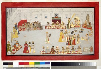 Maharana Sangram Singh con Sus Hijos y Cortesanos, c.1715 de Indian School
