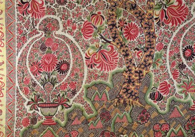 Material para el mercado europeo (seda pintada) de Indian School