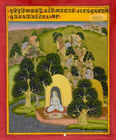 Asceta meditando, folio de un Libro de Sueños, c.1720 de Indian School