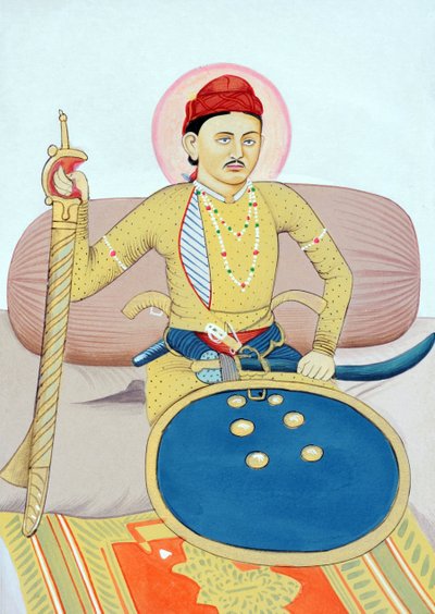 Pintura en miniatura del Maharajá Rana Zalim Singh Jhalawar de Indian School