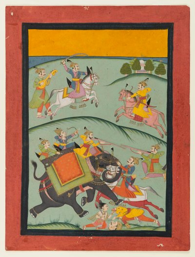 Nata Ragini, página de una serie dispersa de Ragamala, después de 1800 de Indian School
