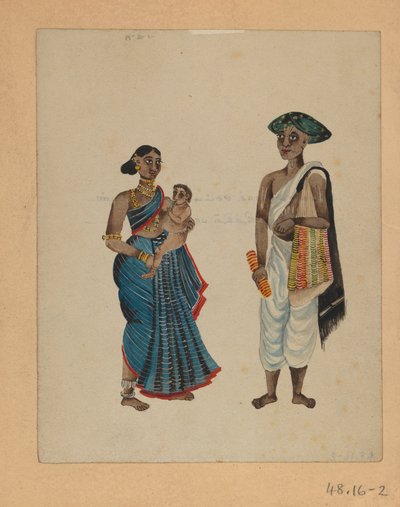 Una de un conjunto de nueve imágenes que muestran a indios en diferentes profesiones de Indian School