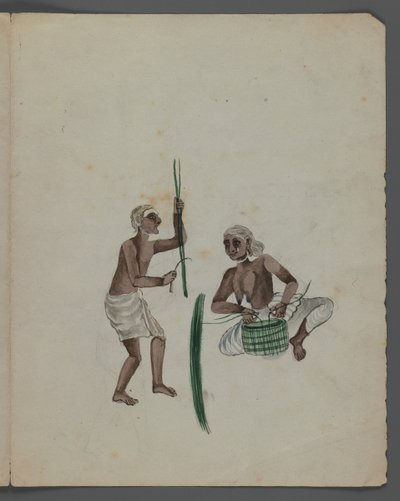 Una de un conjunto de nueve imágenes que muestran a indios en diferentes profesiones de Indian School