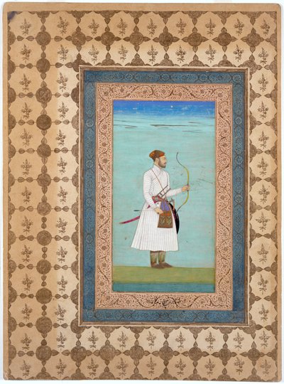 Retrato de Luhrasp Khan, dinastía mogol, c.1655-65 (tinta, acuarela y oro sobre papel) de Indian School