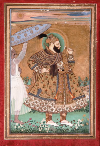 Retrato del sultán Abul Hasan de Golconda, de pie de Indian School