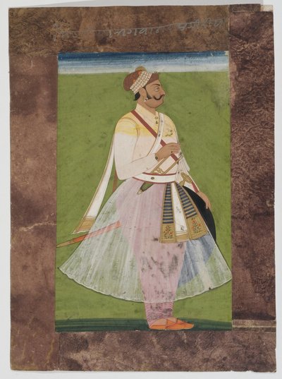 Retrato del jefe Rathor Bhagwan Das, del clan Mertia de Rian, Jodhpur de Indian School