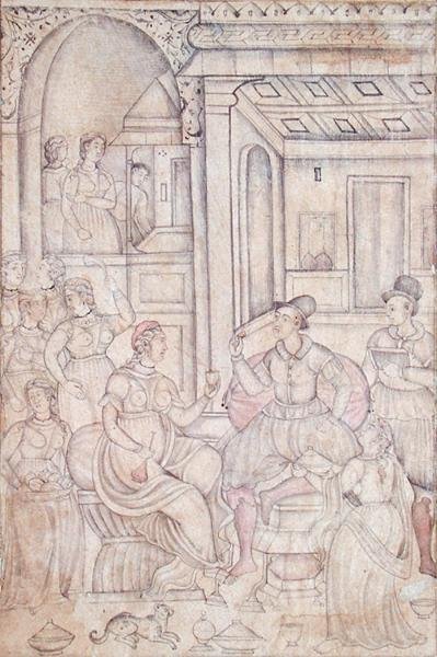 Marineros portugueses con mujeres indias de Indian School