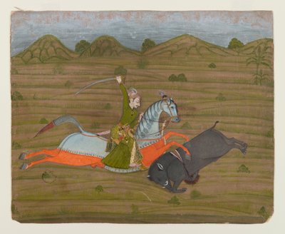 Príncipe Cazando Jabalíes (Pintura Miniatura), 1765 de Indian School