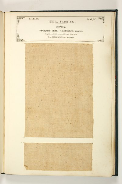 Tela Punjum, Vizagapatam, Madrás, de La Colección de los Fabricantes de Textiles de la India, por John Forbes Watson, publicado en 1866 de Indian School