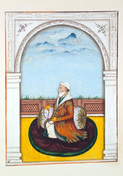 Rajá Dina Nath-Bahadur, del Reino del Punjab, sus gobernantes y jefes, volumen I, un volumen de 27 estudios en acuarela por un artista indio no identificado, c.1840 de Indian School