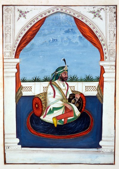 Rajá Lal Singh, del Reino del Punjab, sus gobernantes y jefes, volumen I, un volumen de 27 estudios en acuarela por un artista indio no identificado, c.1840 de Indian School