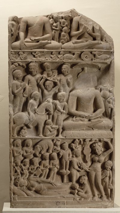 Escenas de la vida de Buda, Sarnath, Uttar Pradesh de Indian School