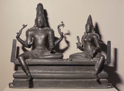 Shiva y Parvati, dinastía Chola, c.846 (bronce) de Indian School