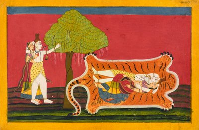 Shiva y Parvati, folio de un Rasamanjari, c.1710 de Indian School