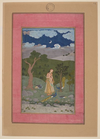 Sorath Ragini, India, Hyderabad, hacia 1760; Álbum Johnson 37, nº 24 (tinta, colores y oro sobre papel) de Indian School