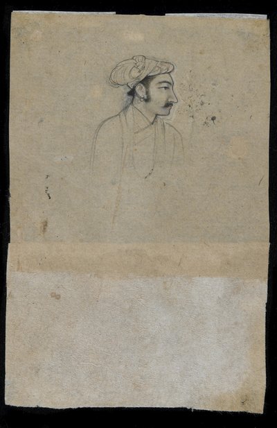 Sultán Khurram (Shah Jahan) (tinta sobre papel) de Indian School