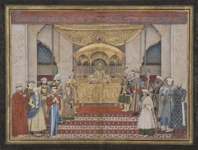 El emperador mogol Bahadur Shah II en Darbar de Indian School