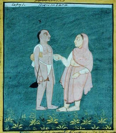 Dos jainistas Digambara, mendicantes religiosos, Udaipur, c.1810-20 de Indian School