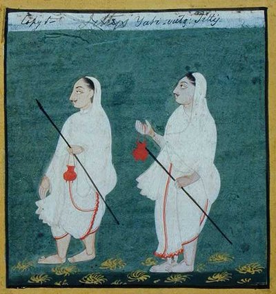Dos Ascetas Jainistas con Cabello Enmarañado (jati) Mendicantes Religiosos, Udaipur, c.1810-20 de Indian School